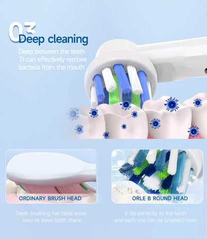 4/8pcs Replacement Brush Heads For Oral-B Electric Toothbrush Advance Power/Vitality Precision Clean/Pro Health/Triumph/3D Excel Beauty World Shop