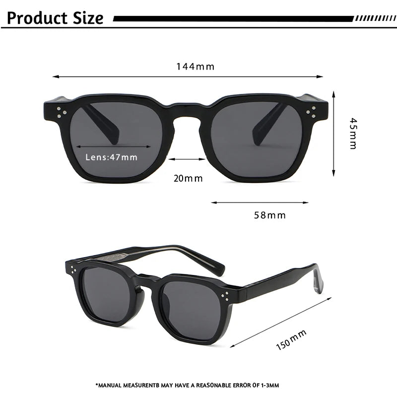 CATERSIDE Fashion Men Sunglasses Small Frame Square Personalized Design Sun Glasses Women Travel Party Business Festival Gift Beauty World Shop