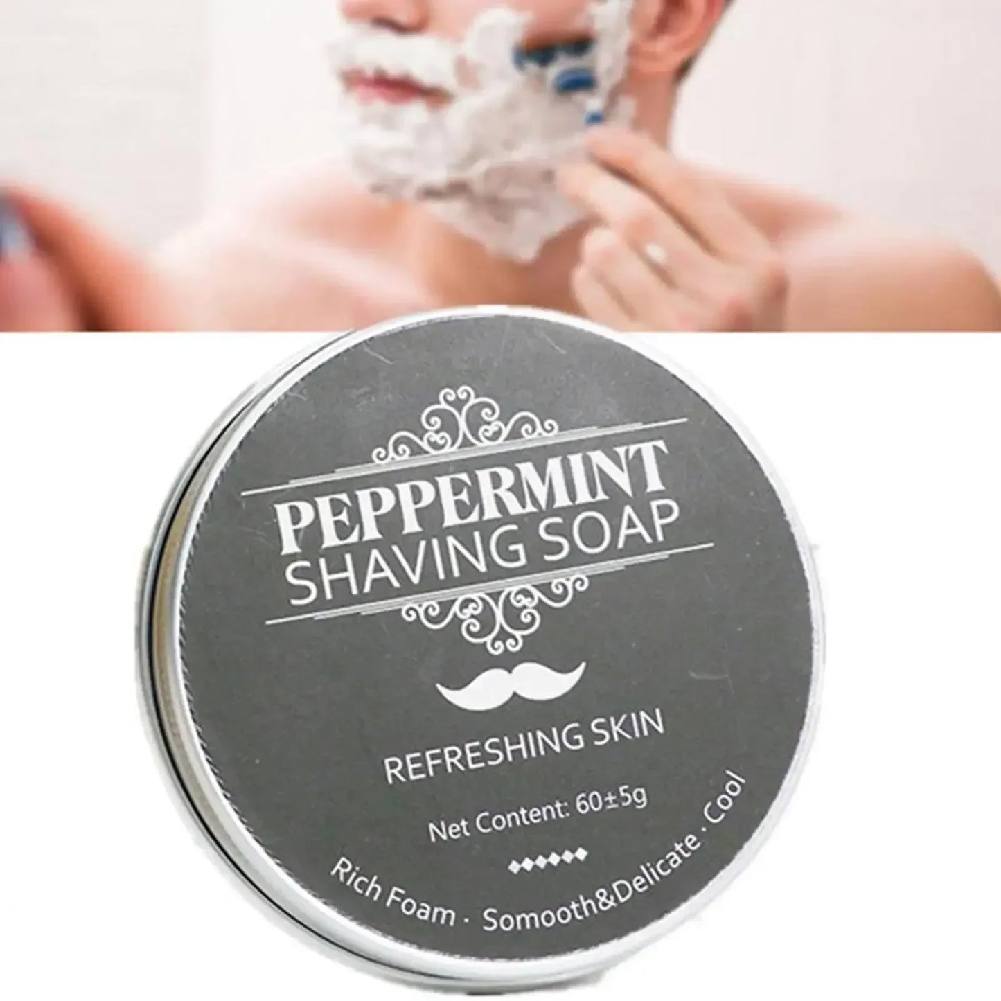 Handmade Smooth Texture Ear Shaving Soap Bar - Organic Foam Shaving Cream for Men Face Freshness And Cleanliness Maintainer