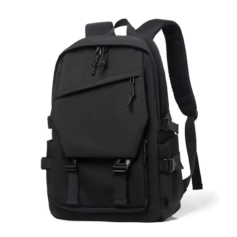 One 15 Inch Polyester Waterproof Solid Color Simple Men's Backpack Fashion Couple Student Computer Backpack Beauty World Shop
