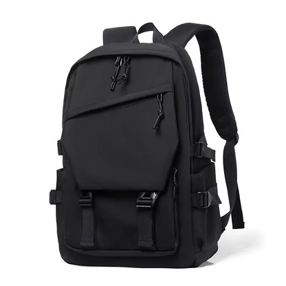 One 15 Inch Polyester Waterproof Solid Color Simple Men's Backpack Fashion Couple Student Computer Backpack Beauty World Shop