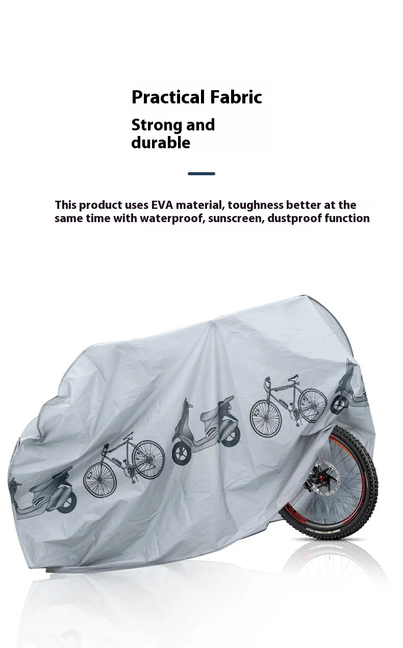 PEVA Material Mountain Bike Cover, Waterproof, Rainproof, Dustproof, Sunshade, Outdoor, Bicycle Accessories, 200*100cm Beauty World Shop