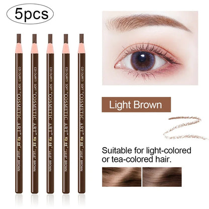 5pcs Professional Microblading Pencil Permanent Eyebrow Pencil Tattoo Waterproof Art Tint Makeup Eye Brow Pen Enhancers Cosmetic Beauty Trend Shop