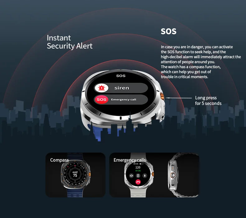 Smart Watch 8 Ultra 2025 Color Matching GPS Compass Smart Watch BT call NFC IP68 Waterproof 4GB Health monitoring Reduction 100% Beauty World Shop