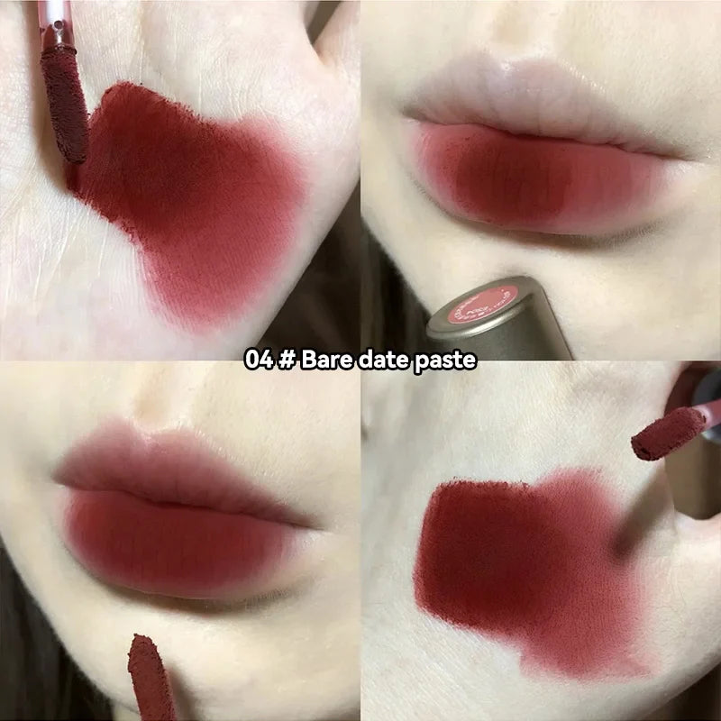 DIXI Mini Silver Tube Matte Lip Glaze — Velvet Finish, Skin-Enhancing, Versatile Low-Saturation Latte Shade Beauty Trend Shop