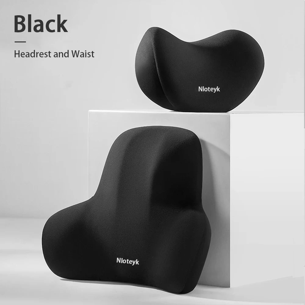 Car Neck Pillow Memory Foam Protective Lumbar Back Support Breathable Car Headrest Cushion Relieve Stress Car Seat Pillow Beauty World Shop