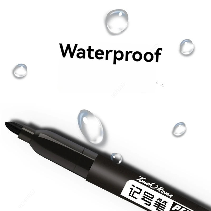 6 Pcs/Set Permanent Art Marker Pen Fine Point Waterproof Ink Thin Nib Crude Nib Black Blue Red Ink 1.5mm Fine Color Marker Pens Beauty World Shop