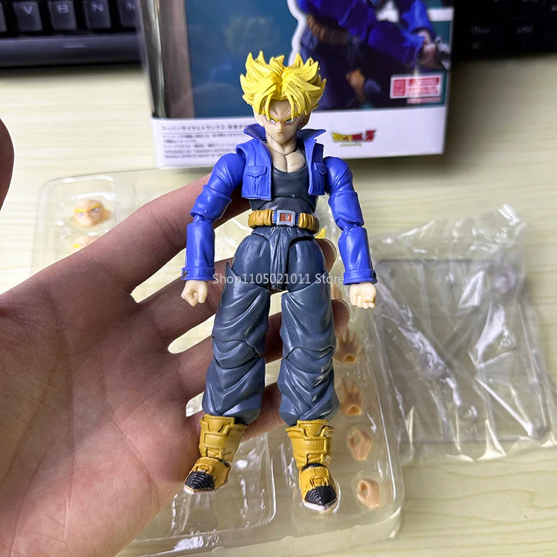 Anime Dragon Ball Z Figures Shf Super Saiyan Trunks Action Figure Collection Model 15cm Future Boy Torankusu Movable Toys Gifts Beauty World Shop