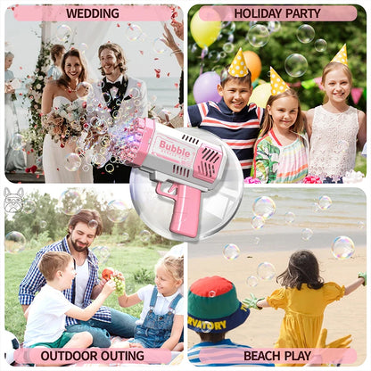 40 Hole Rocket Launcher Handheld Portable Electric Automatic Bubble Gun Party Birthday Gift Toy(without Bubble Water) Beauty Fashion