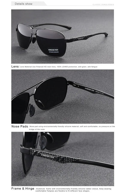 KINGSEVEN Polarized Aluminum Sunglasses Men UV400 HD Lens Pilot Eye Protection Photochromic Glasses Women Night Vision Eyewear Beauty World Shop