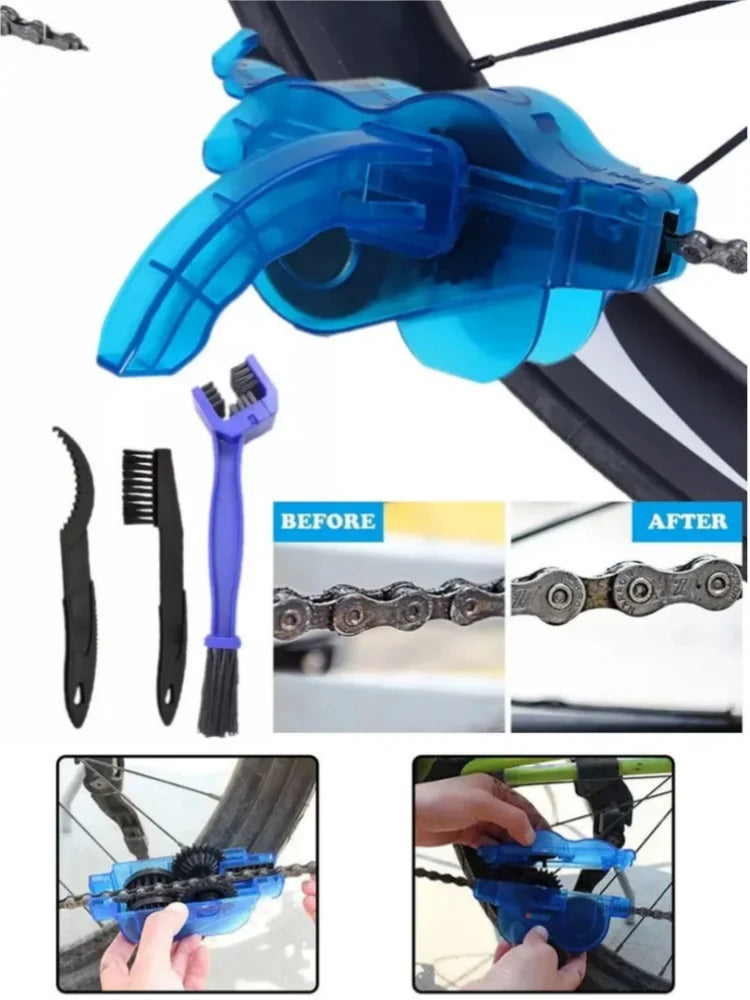 Portable Bicycle Chain Cleaner Bike Brushes Scrubber Wash Tool Mountain Cycling Cleaning Kit Outdoor Accessory Beauty World Shop