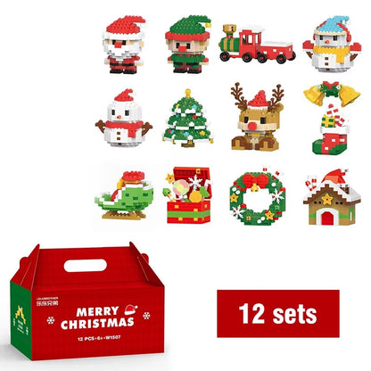 Christmas Building Block Santa Claus Snowman Elk Tree Micro Brick Puzzle Assembly Model Home Decoration Xmas Party Gift Kid Toy Beauty World Shop