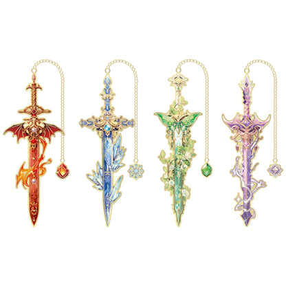 4pcs Fantasy Sword Bookmarks for Books, Journals, Planners - Cool Metal Book Markers for Reading Women & Men, Unique Book Marks Beauty World Shop