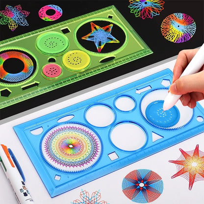 Geometry Spirograph Drawing Stencils Set Painting Template Art Crafts Creative Kids Educational Toy Variety of Flowers Ruler Beauty Fashion