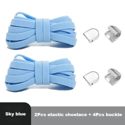 No tie Shoelaces for Shoes 8MM Flat Elastic laces Sneakers Kids Adult Quick Shoelace without ties Shoe Accessories Beauty World Shop