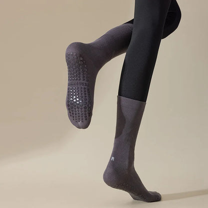 Professional Yoga Socks Women Silicone Non-slip Solid Color Pilates Socks Cotton Breathable Floor Gym Fitness Dance Sports Socks Beauty World Shop
