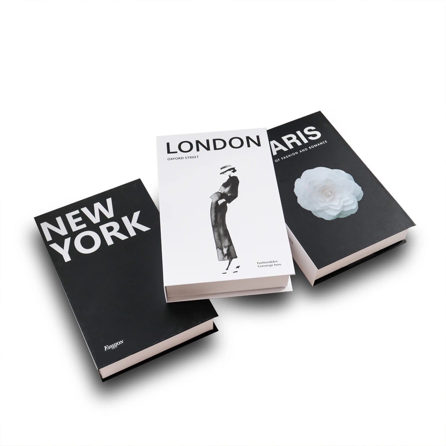 3Pcs Foldable Fashion Fake Books Living Room Decoration Designer Books Coffee Table Ornaments Club Hotel Room Villa Prop Books Beauty World Shop