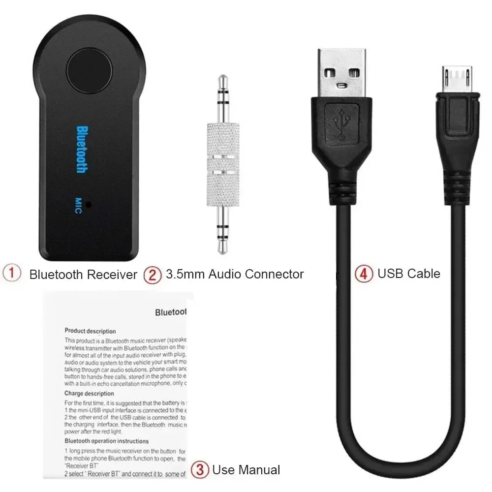 Wireless Bluetooth AUX Car Bluetooth 5.0 Receiver,3.5mm Socket Adapter,Audio Converter Mobile Phone Hands-Free Stereo Beauty Fashion
