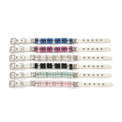 Pearl Pet Collar Artificial Pearls Rhinestone Dog Collar For Cat Necklace Wedding Party Pink Blue Green Beauty World Shop