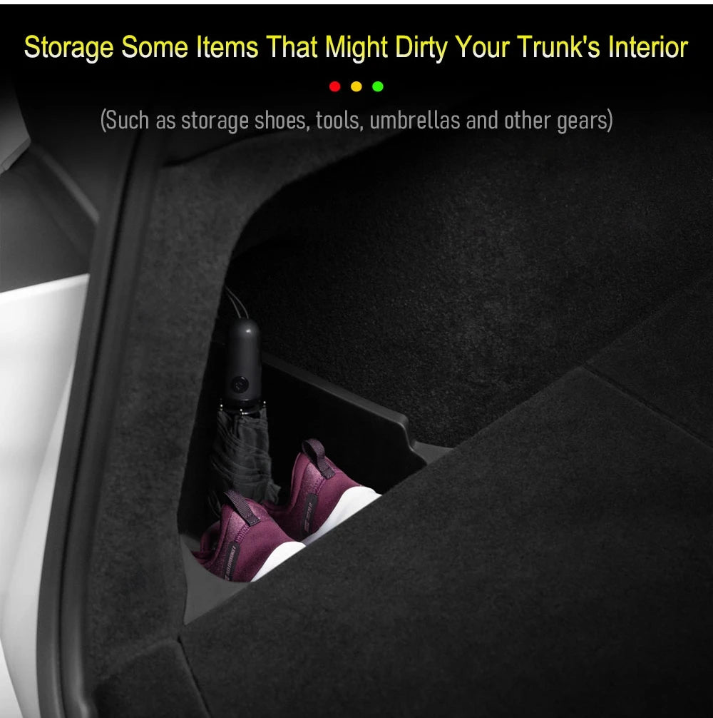 USVOTOV Trunk Organizer for Tesla Model Y Juniper Launch Refresh 2025 Rear Trunk Storage Bins Side Box Organiser TPE Accessories Beauty World Shop