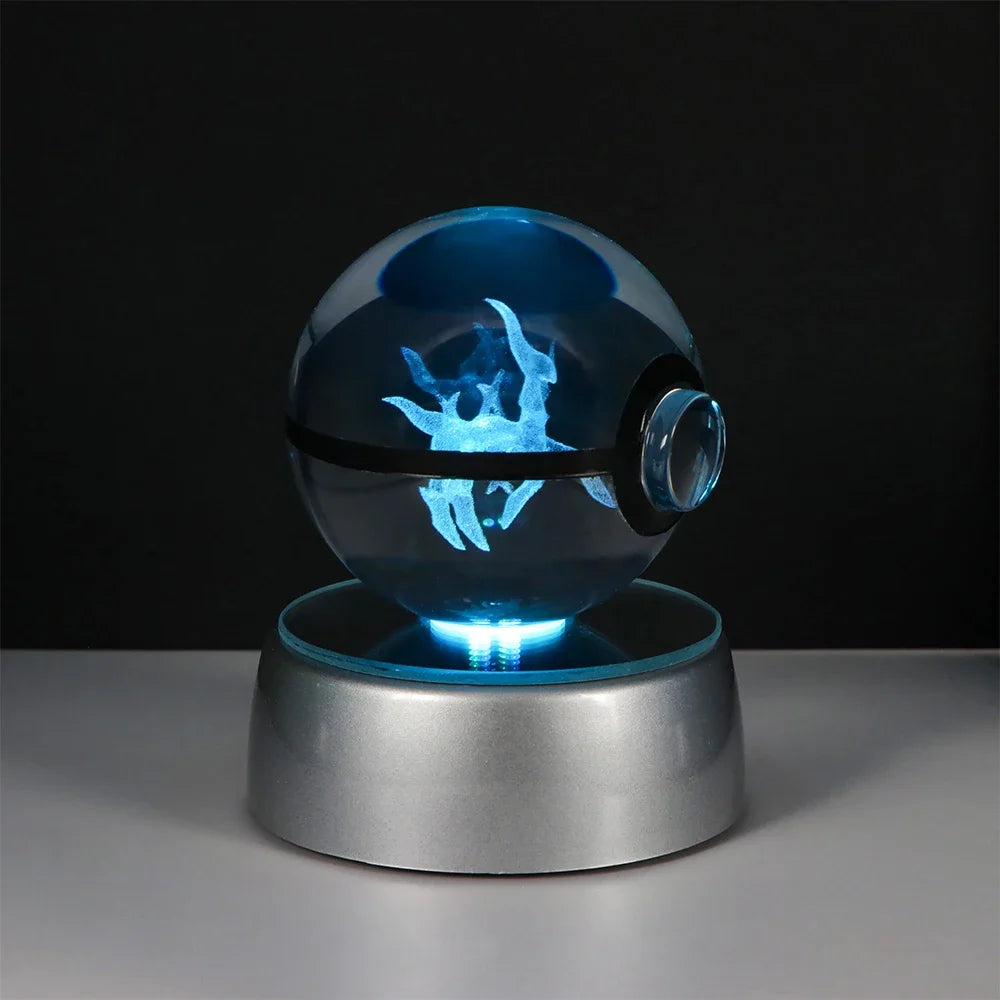 Pokemon Crystal Ball Pikachu Gengar Eevee Mewtwo Lacario Anime Game Pokeball Led Night Light Base Kids Birthday Gift Home Decor Beauty World Shop