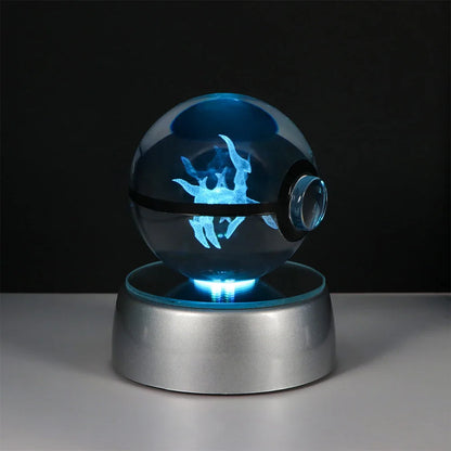 Pokemon Crystal Ball Pikachu Gengar Eevee Mewtwo Lacario Anime Game Pokeball Led Night Light Base Kids Birthday Gift Home Decor Beauty World Shop