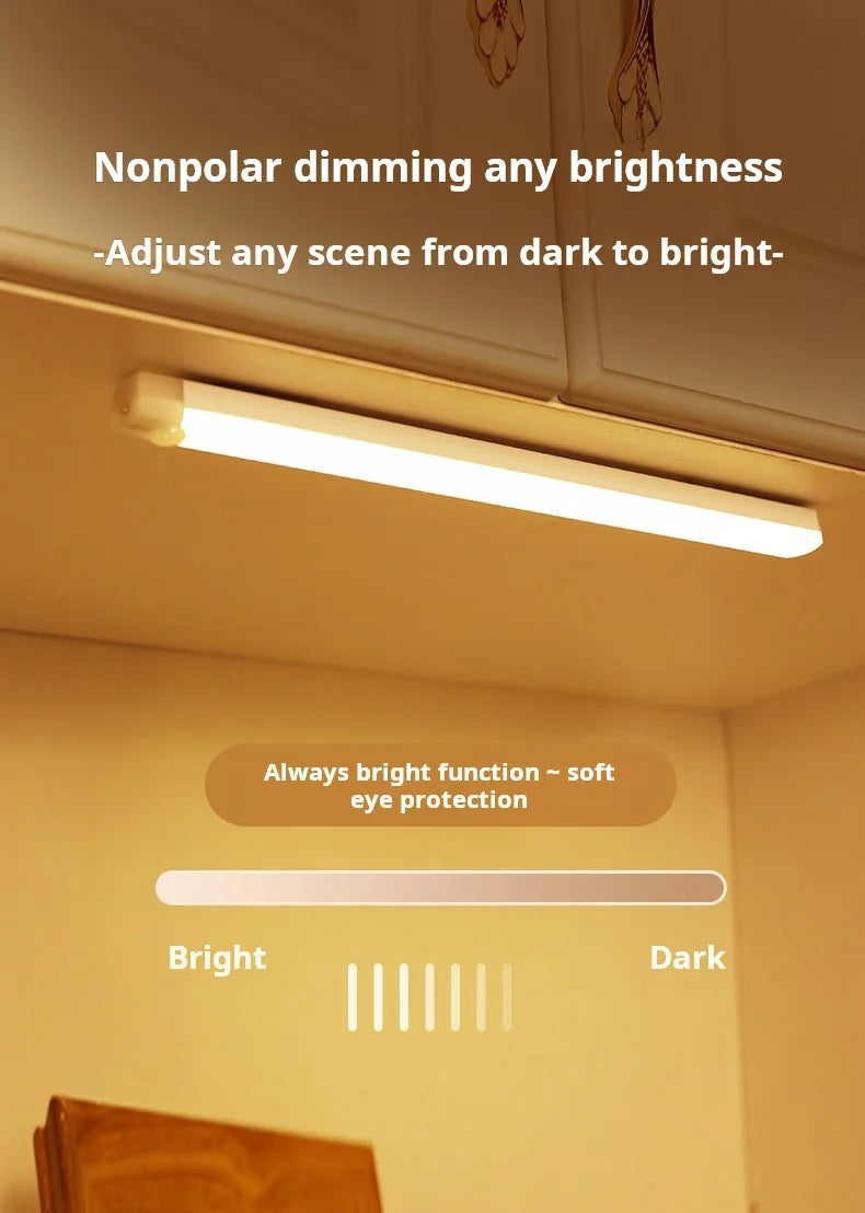 1pc Wireless Rechargeable LED Motion Sensor Cabinet Light - Ideal for Closet, Kitchen, Wardrobe, Stairs - Battery Operated Night Beauty World Shop