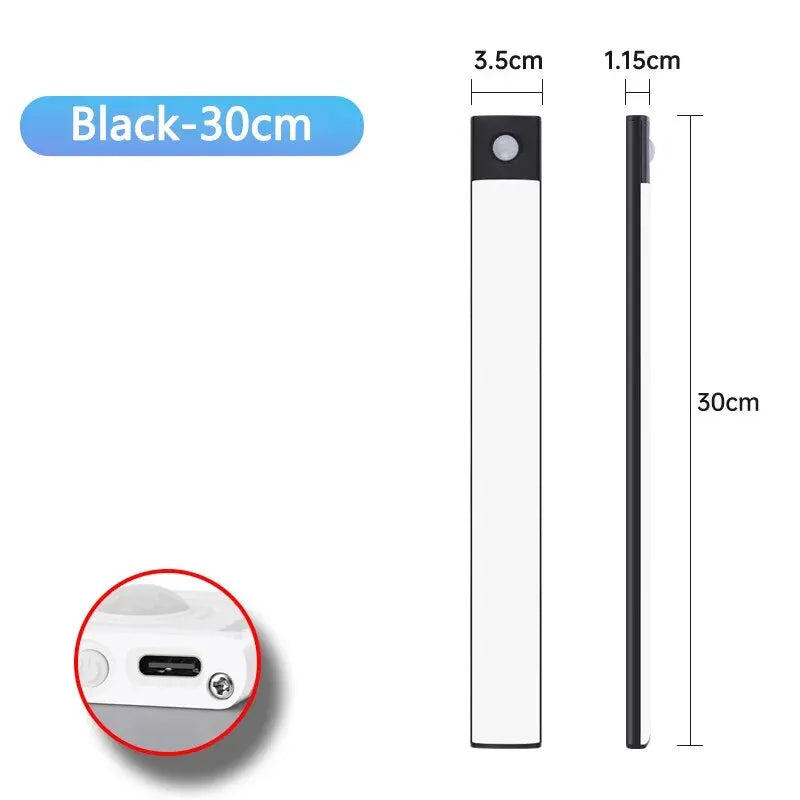 LED Cabinet Light USB Type-C Rechargeable Motion Sensor Led Lamp for Kitchen Wardrobe Cabinet Lighting 20cm/30cm/40cm/50cm/60cm Beauty World Shop