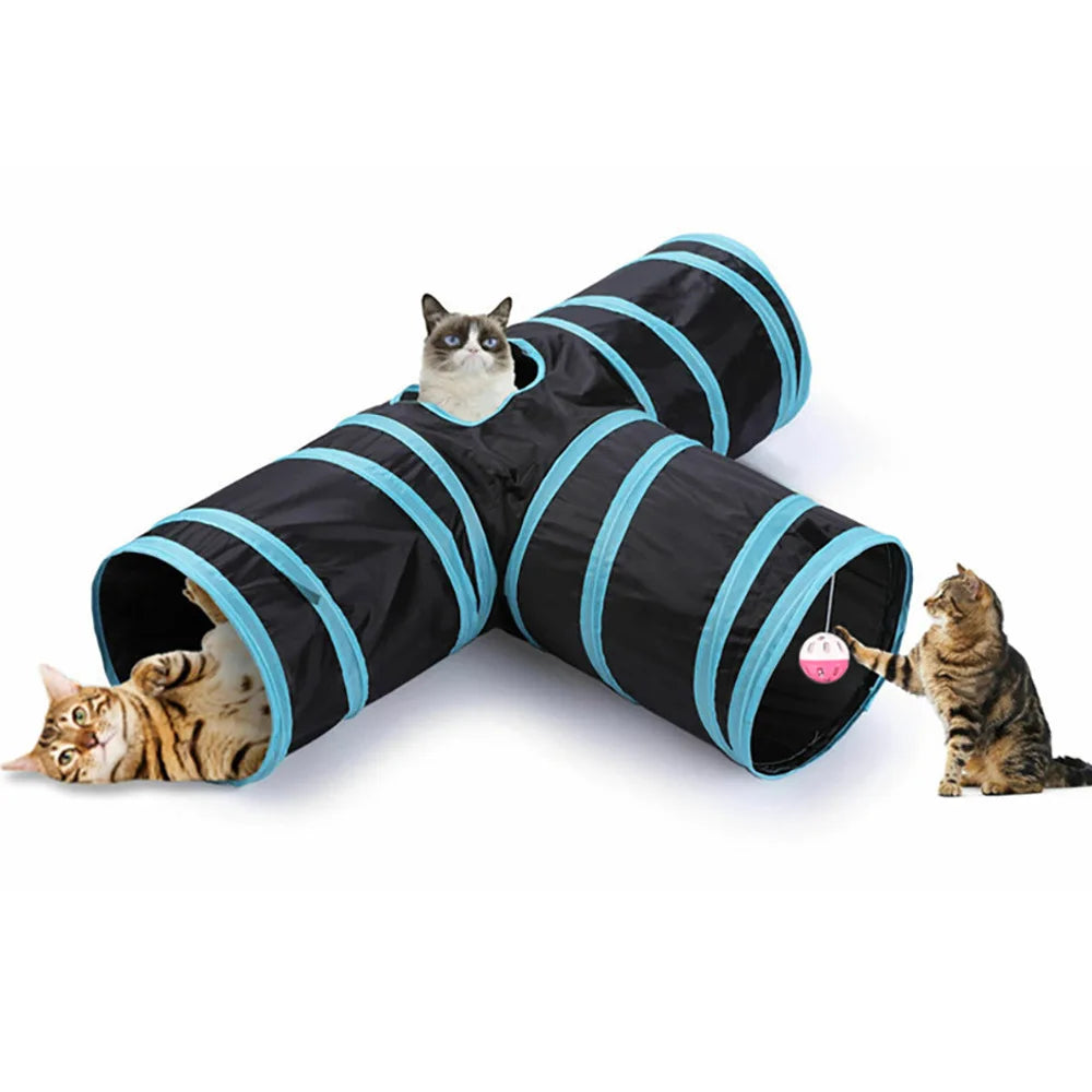 Cat Tunnel Pet Supplies Cat S T Pass Play Tunnel Foldable Cat Tunnel Cat Toy Breathable Drill Barrel for Indoor loud paper Beauty World Shop