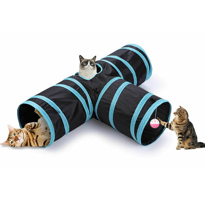 Cat Tunnel Pet Supplies Cat S T Pass Play Tunnel Foldable Cat Tunnel Cat Toy Breathable Drill Barrel for Indoor loud paper Beauty World Shop