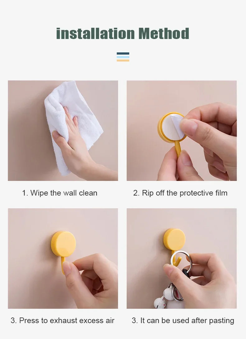 10PCS Self Adhesive Wall Hook Strong Without Drilling Coat Bag Bathroom Door Kitchen Towel Hanger Hooks Home Storage Accessories Beauty World Shop