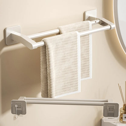 Self-adhesive Home Bathroom Towel Rack Holder Without Drilling Wall Mount Towel Shelf Kitchen Bathroom Accessories Towel Hanger Beauty World Shop