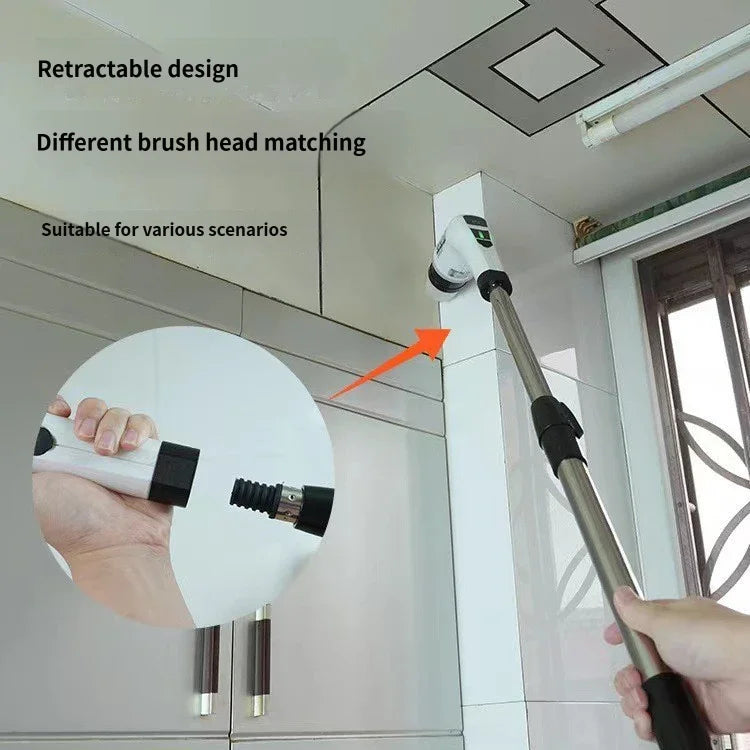 Electric Cleaning Brush:9-in-1 Head,Rotates Flexibly Multifunction Tool for Bathroom, Floors, Corner Gaps and Shower Room Glass Beauty World Shop