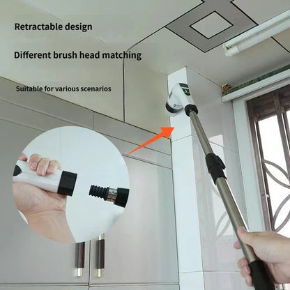 Electric Cleaning Brush:9-in-1 Head,Rotates Flexibly Multifunction Tool for Bathroom, Floors, Corner Gaps and Shower Room Glass Beauty World Shop