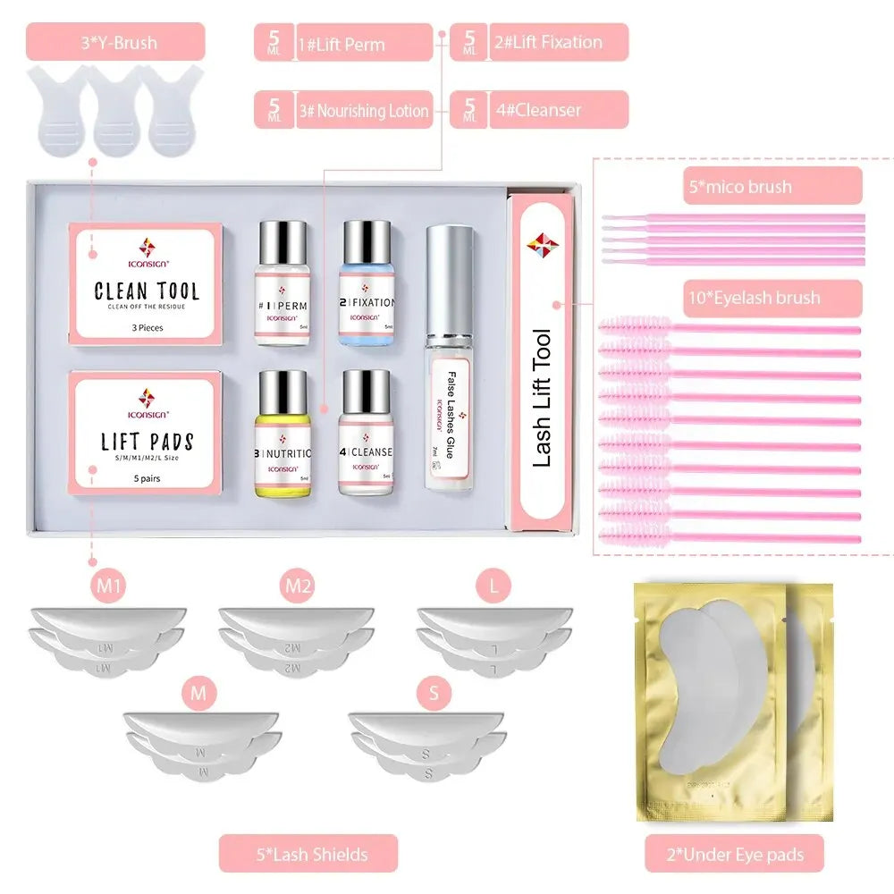 ICONSIGN Upgrade Version Lash Lift Kit Lifting Eyelashes Lasting 6-8 Weeks Calia Perm Eyelash Enhancer Makeup Tools Beauty World Shop