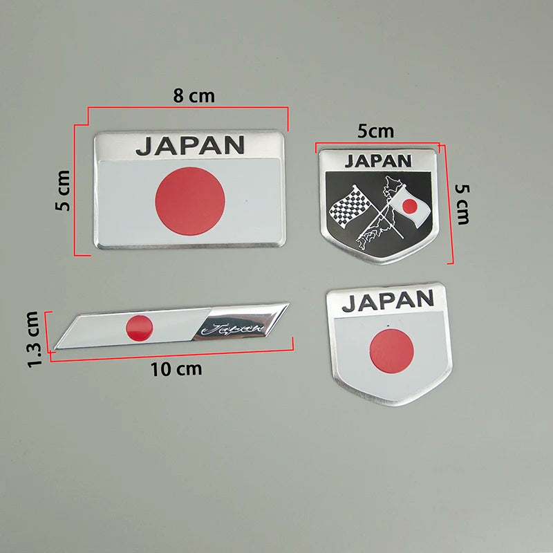 1pcs Metal Car Stickers Multi-style Japan National Flag Motorbike Universally self-adhesive Decoration Styling Emblem Beauty World Shop