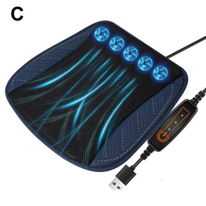 Summer Universal Car Cooling Cushion with 5/8 Fans, Three Wind Adjustment Cooled Chair Pad USB Seat Cushion Interior Accessories Beauty World Shop