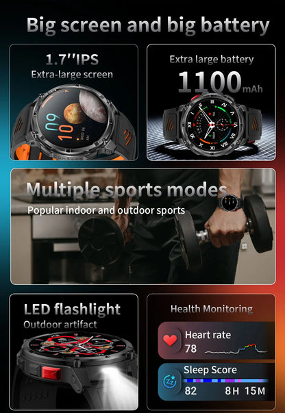 2026 New T-Rex3 Pro GPS Tracker 1100mAh Smartwatch Men 120-Day Standby Clock Rugged Outdoor Sport 10ATM Waterproof Call Watches Beauty World Shop