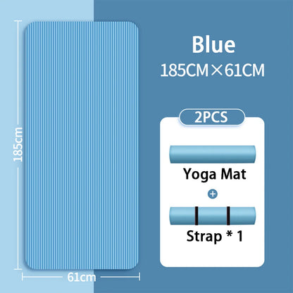 8mm NBR yoga mat anti slip thickened style for beginners, home yoga mat for sports, dance, fitness floor mat equipment Beauty World Shop