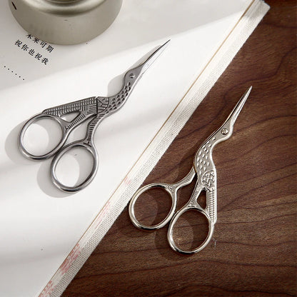 Mr.paper Antique Stork Sewing Art Scissors Made Stainless Steel Suitable for Daily Cutting Embroidery Sewing Craft Art Works Beauty World Shop