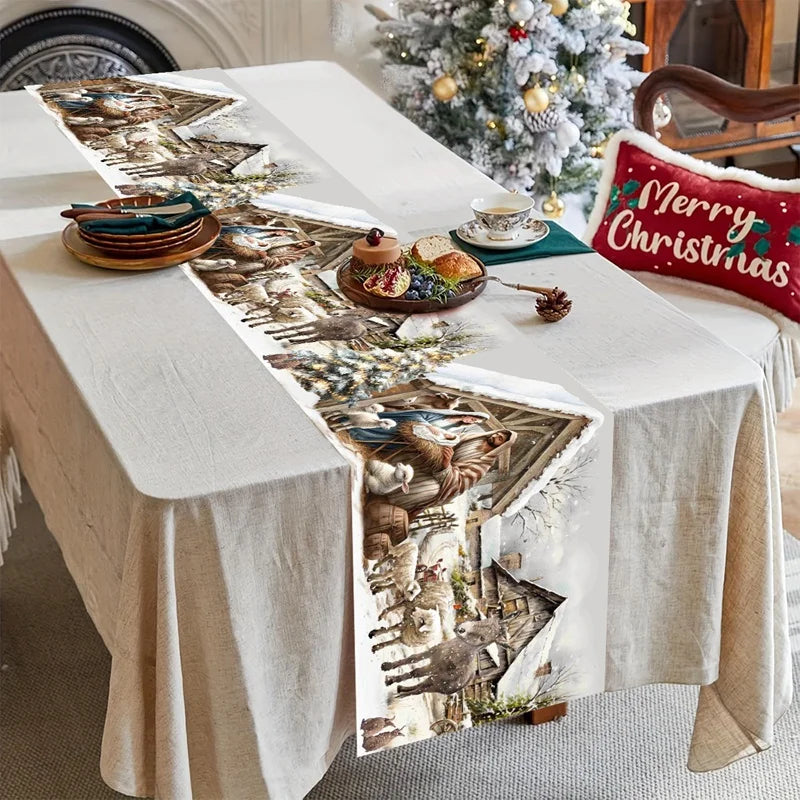 Christmas Table Runner Merry Christmas Decoration For Home Xmas Table Decor 2025 Navidad Notal Noel Ornament Happy New Year 2026 Beauty World Shop