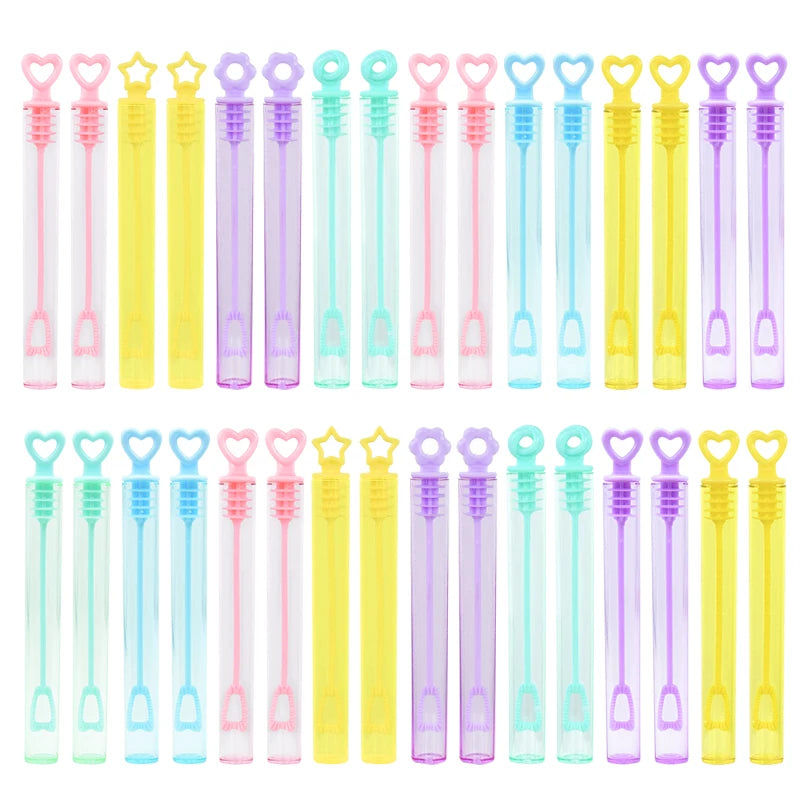 10-50pcs Colorful Bubble Soap Bottle Heart Wand Empty Tube Kids Birthday Party Favors Pinata Filler Toys Wedding Gifts for Guest Beauty World Shop