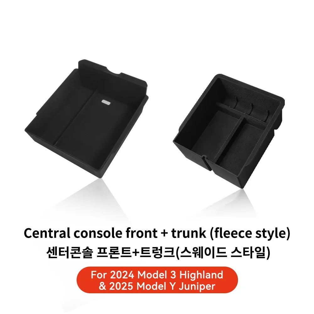 YZ For Tesla Model 3 Highland 2024 Model Y juniper 2025 Storage Box Center Armrest Hidden Box Cup Holder Organizer Accessories Beauty World Shop