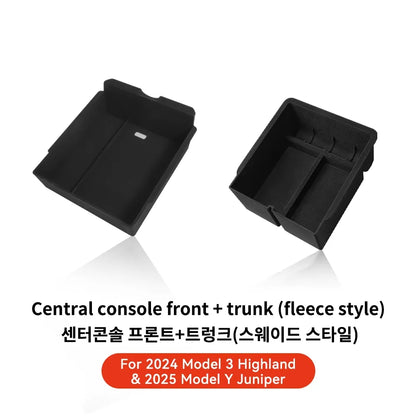 YZ For Tesla Model 3 Highland 2024 Model Y juniper 2025 Storage Box Center Armrest Hidden Box Cup Holder Organizer Accessories Beauty World Shop