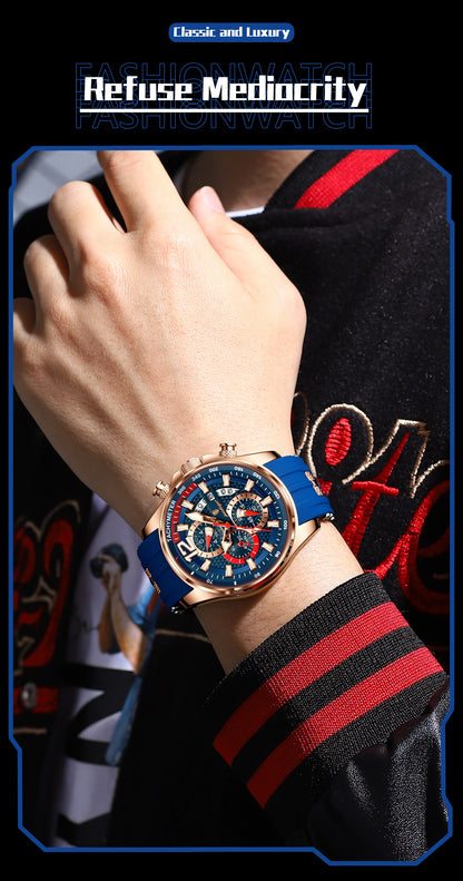 POEDAGAR Luxury Watch For Men Date Chronograph Luminous Waterproof Silicone Male Watch Fashion Sports Quartz Men's Watches Reloj Beauty World Shop