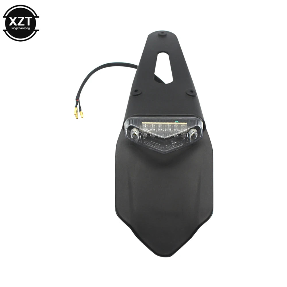 Motorcycle Universal 12V LED Taillight Brake Lamp With Rear Fender License Plate Bracket Holder for Enduro Off-Road Bike Beauty World Shop