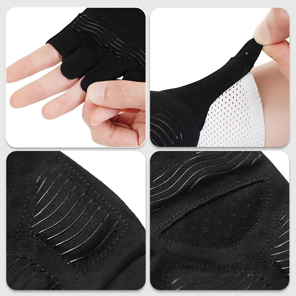 GETINFIT Riding Gloves Mesh Breathable Anti-slip Shock-absorbing Half-finger Gloves Outdoor Sports Fitness Mountaineering Riding Beauty World Shop