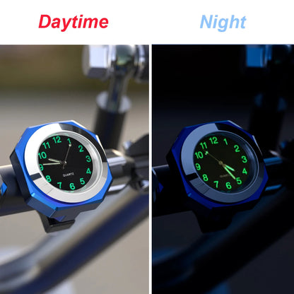 Aluminum Luminous Quartz Watch 22-28mm Motorcycle Scooter Bicycle Handlebar Mount Clock Time Display Clock Moto Accessories Beauty World Shop