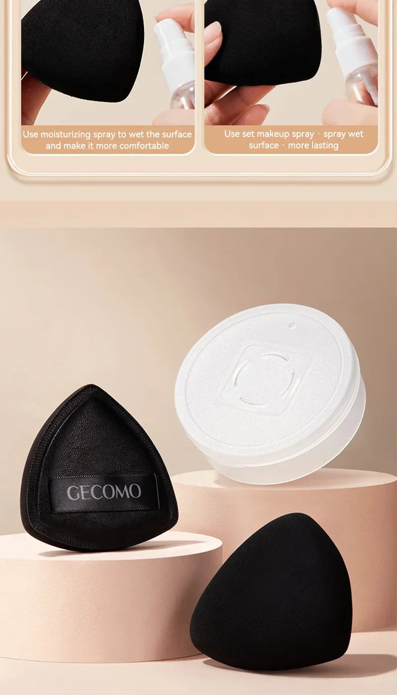GECOMO Dual-Sided Black Beauty Sponge - Triangle Premium Design, Soft and Smooth Texture,  for Flawless Makeup Application, Beauty Trend Shop