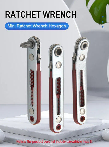 Multifunctional Bidirectional Forward and Reverse Ratchet Screwdriver Elbow Flat Head Wrench Cross Screwdriver Slotted Tool Beauty World Shop